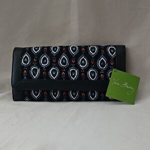 Vera Bradley Navy and White Wallet with Fun Pattern